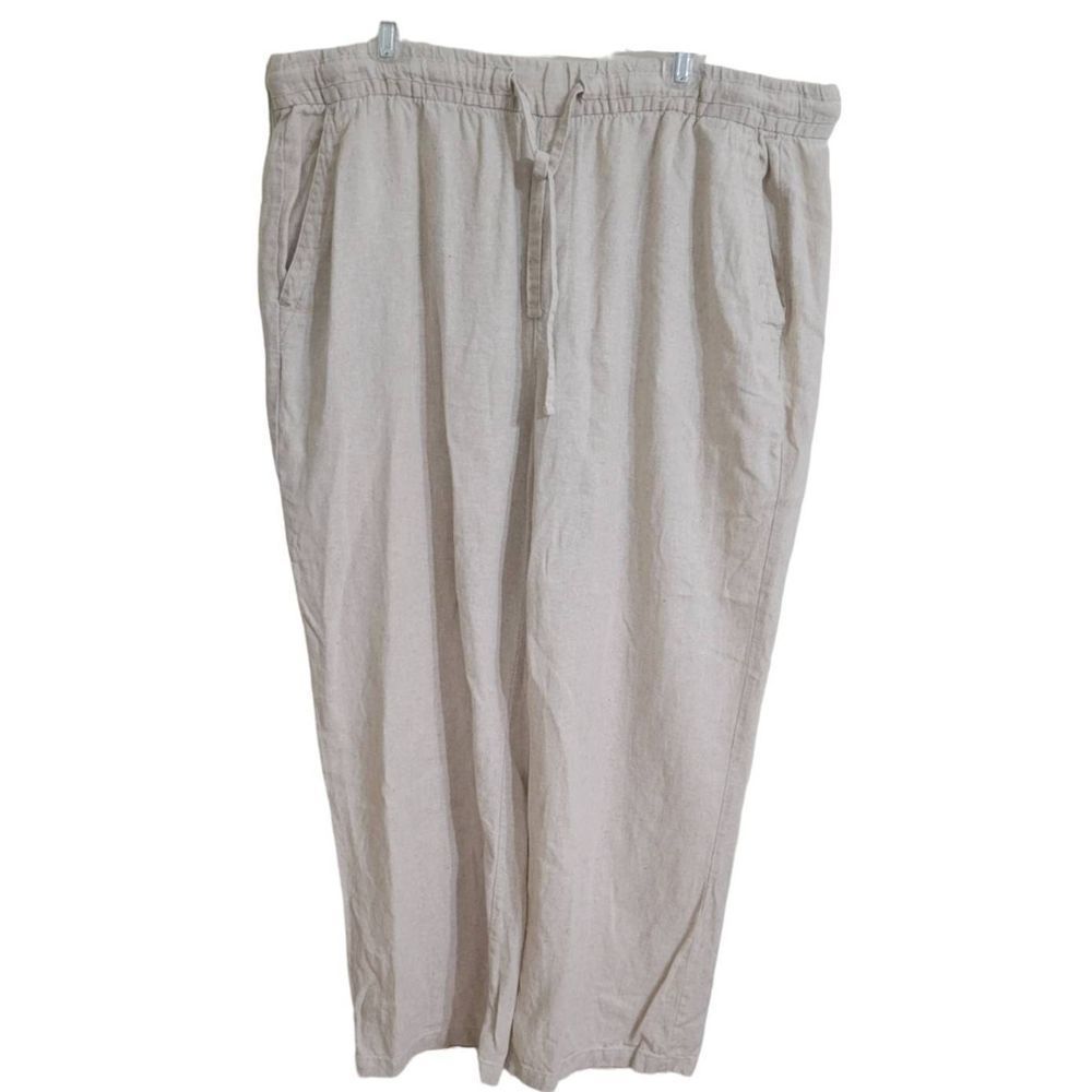 Old Navy Linen Drawstring Pants In Beige Size XL